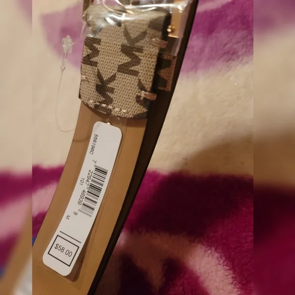 Michael Kors Signature Logo Print Belt Size M - Picture 5 of 6
